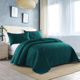 3 PCS Bedspread Set  Teal